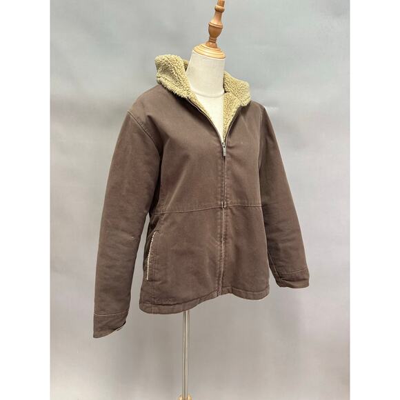 Vintage Dri Duck Roper Brown Canvas Sherpa Lined Coat Women’s Size Large - Picture 3 of 16